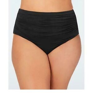 Lauren Ralph Lauren Size 18W Black Plus Size High-Waist Bikini Swim Bottom. New